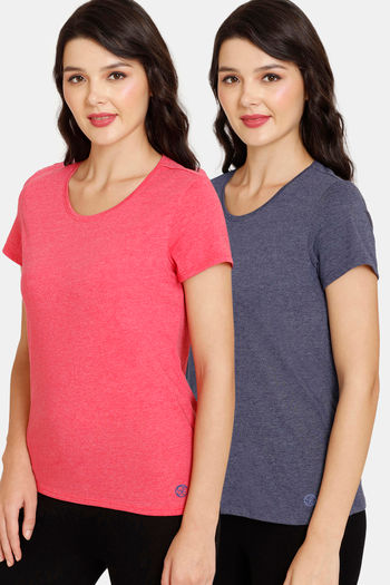 Buy Rosaline Meadows Knit Cotton Top (Pack of 2) - Blue Pink